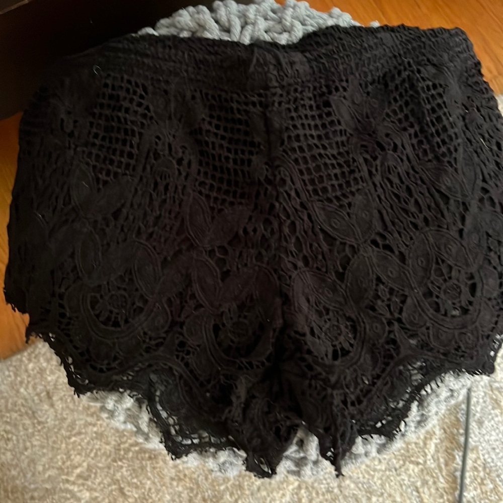 Black crochet shorts